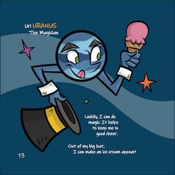 Uri Uranus - the magician planet character from The Playful Planets children's books